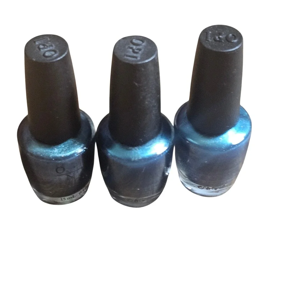 Lot of 3 OPI Nail Lacquer This Color's Making Waves NL H74 Blue Shimmer 0.5oz